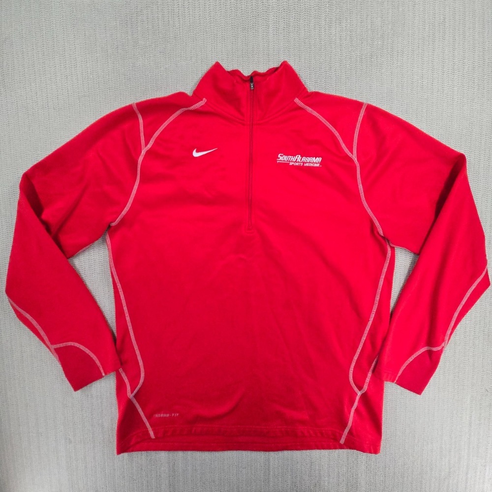 Nike South Alabama Jaguars Sports Medicine Sweatshirt Mens XL Red 1/4 Zip Therma